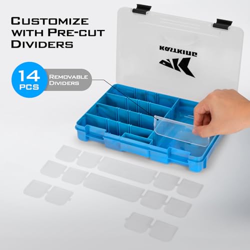 KastKing Tackle Boxes, Plastic Box, Plastic Storage Organizer Box with Removable Dividers - Fishing Tackle Storage - Box Organizer - 2 Packs /4 Packs Tackle Trays - Parts Box - color: Blue Camouflage, size: 3600(4Pack)