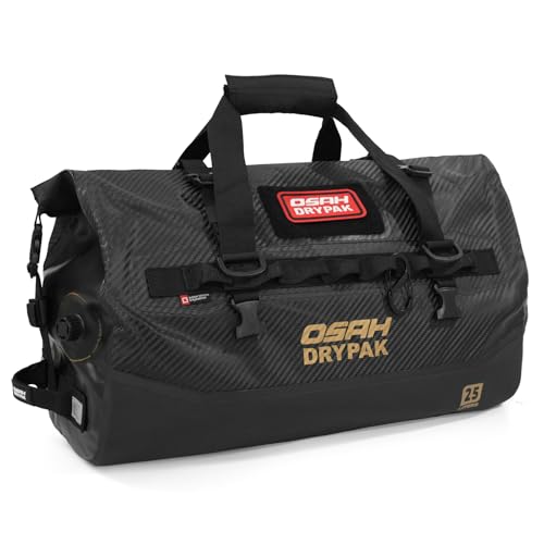OSAH DRYPAK Waterproof Duffel Bag 25L/40L/60L – Heavy-Duty Motorcycle Tail Bag, Roll-Top Dry Bag for Travel, Camping, Boating, Kayaking, Outdoor Adventure - color: CARBON FIBER, size: 25L