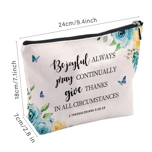 Christian Makeup Bag, Christian Gifts For Women, Bible Verse Makeup Pouch, Travel Toiletry Bag With Zipper, Birthday Gifts For Mom, Travel Toiletry Bag - color: Joyful