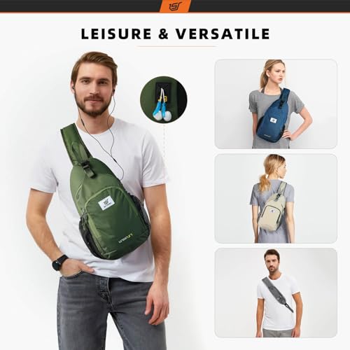 SKYSPER Sling Bag RFID Crossbody Sling Backpack Cross Body Shoulder Bag Travel Hiking Daypack for Women Men(Blue) - color: Blue