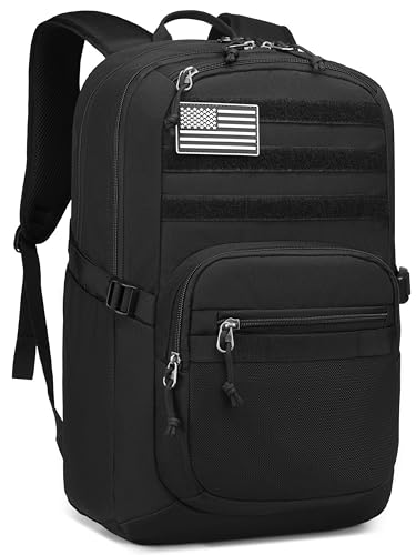 Wotony Military Tactical Backpack for Men Army 3 Days Assault Pack Bag with Molle System for Outdoor Adventures (Black, 40L) - color: Black, size: 40L