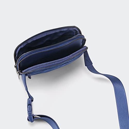 Pander Everywhere Belt Bag for Women, 5 Zipper Pockets Nylon Crossbody Fanny Pack Purse (Blue Perennial) - color: Blue Perennial