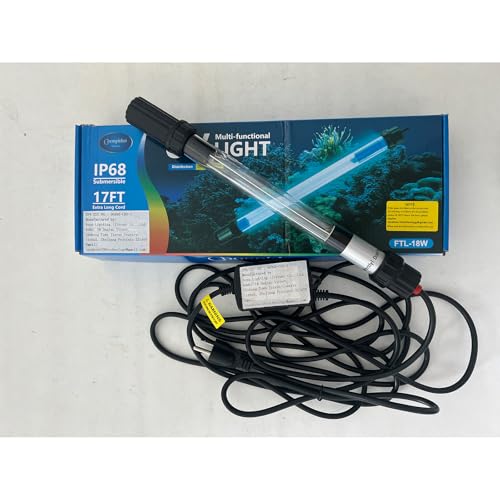 coospider-repta 55W Pond UV Light for 500-6000 Gallon, UV Pond Water Clarifier for Koi Pond, Swimming Pool, Spa, Large Fish Tank, Cold Plunge for Green Water Clean - size: 55W/For 6000 Gallon