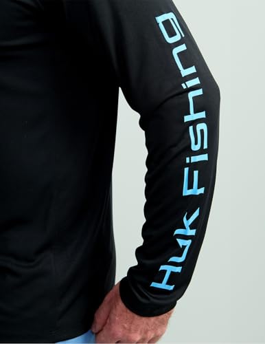 HUK Men's Pursuit Vented Long Sleeve Fishing Shirt (+30 UPF) - color: Black, size: Small