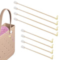 8 Sets Yarn Spinner Compatible with Bogg Bag, 2 Sizes Portable Wood Creative Yarn Holder with Silicone Cap, Wood Yarn Organizer for Crochet Knitting, Gift for Crochet Lovers (Bag Not Included)