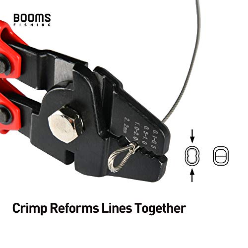 Booms Fishing CP1 Fishing Crimping Pliers, High Carbon Steel Fishing Plier Wire Rope Leader Crimping Tool, 10 inch Crimpers Swager with Ergonomic Handle - style: Red Crimper Only