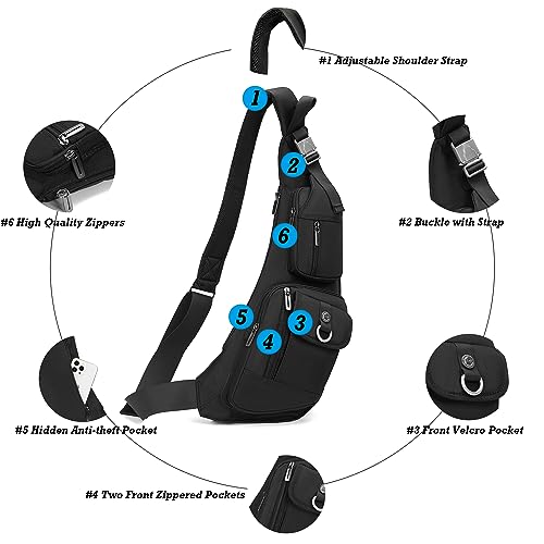 NICGID Sling Bag Chest Shoulder Backpack Crossbody Bags Casual Daypack for Men Women (Army gren-014) - color: Army Gren-014