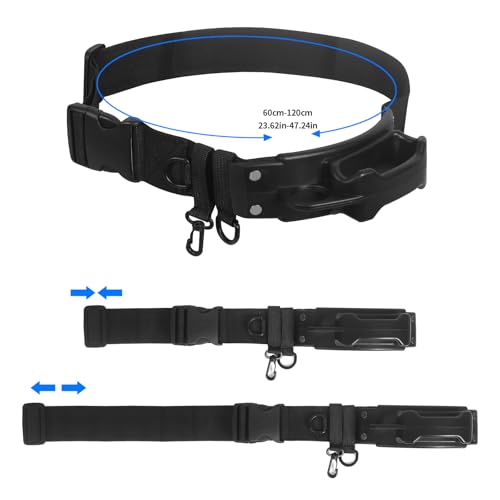 Slide-in Fishing Rod Hip Holster: 2pcs Hands-Free Waist Rod Holder Pole Gear with Stash Pocket for Fly & Bank Fishing - color: Black Square