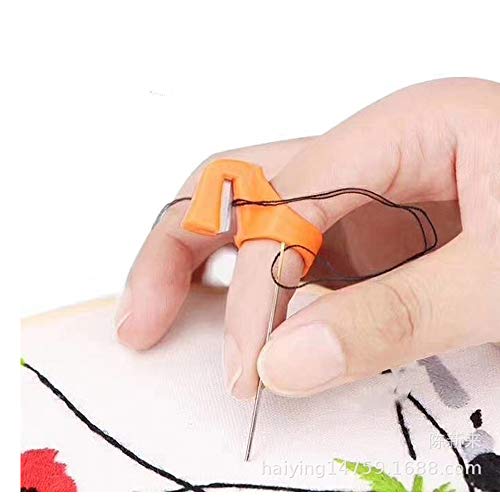15 Pieces Finger Knife Ring Plastic Quilting Thread Cutter Thimble Sewing Accessories Handcraft DIY Tool with Blade for Cutting Yarn, Fishing Line, Weaving, Mixed Color