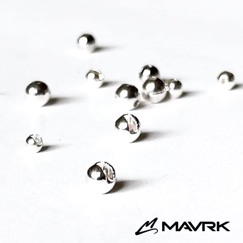 Mavrk Fly Fishing Slotted Tungsten Beads 25pc Refill Pack Euro Nymph Style Flies 5 Essential Colors Gold Silver Copper Black Chartreuse 4 Essential Sizes 4mm 3.5mm 3mm 2.5mm - color: Silver, size: 2.5mm