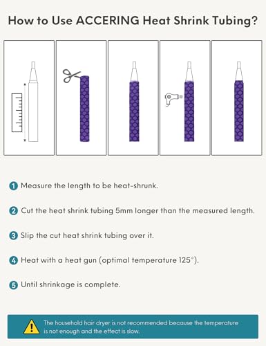 Accering Fishscale Pattern Shrinking Heat Shrink Tubing Fishing Rod Grips Wear-Resistant for Fishing Gear Handles (φ15mm, L3.3ft, Purple) - color: Purple, size: φ15mm, L3.3ft