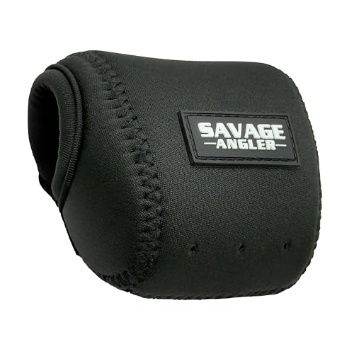 Low Profile Casting Reel Cover | Baitcasting Reel Cover | Neoprene Baitcast Reel Sleeve | Fishing Reel Case | Reel Pouch | Fits 50, 80, 100, 150, 200 Series (Left Hand, Black, Fits 50-200 Series)