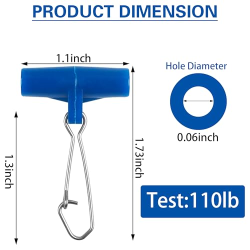 Sinker Slides for Fishing,Fishing Line Sinker Slides with Duo Lock Sinkers Weight Silder Sleeve Swivel Duo Lock Snaps for Saltwater Surf Bottom Fishing Fish Fider Rig Catfish Rig - color: Blue Hook Snap, size: 100 Pack