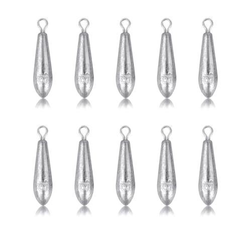 10 Pack Drop Shot Fishing Weights Kit, Drop Shot Weights, Fishing Bottom Sinkers Lead Weight for Bass Fishing Lures or Other Fish - style: 15 G / 0.53 Oz