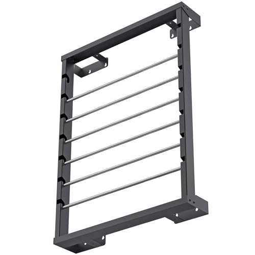 Kipika Portable Wire Spool Rack - Heavy-Duty Steel Cable Dispenser with 4 Adjustable Rods, Spool Rack Holder for Efficient Storage & Dispensing (B: Wall-mounted Wire Spool Holder (6 Rods)) - color: B: Wall-mounted Wire Spool Holder (6 Rods)