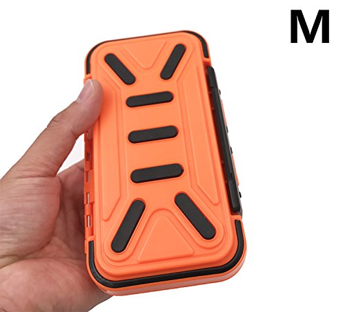 Waterproof Fishing Lure Box Spoon Hooks Baits Storage Tackle Box Containers for Casting Fishing Fly Fishing,Large/Medium/Small Lure Case Available (Orange-Medium) - color: Orange-Medium