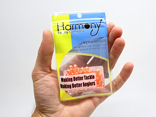 Harmony Fishing - Holographic Beads for Fishing Rigs, Baits & Lures (50 Pack) - style: Orange, 6mm (50 Pack)