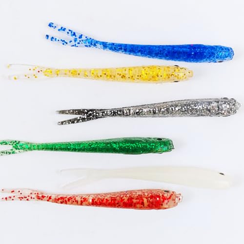 Fishing Soft Plastic Lures | Paddle Tail Swim Baits, Swim Baits for Bass Fishing, Paddle Tail, Crappie Lures - color: G-60PCS