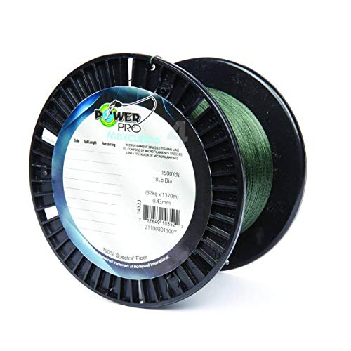 Power Pro Maxcuatro Braided Fishing Line (Moss Green, Hi Vis Yellow, White) by Power Pro - color: Moss Green, size: One Size
