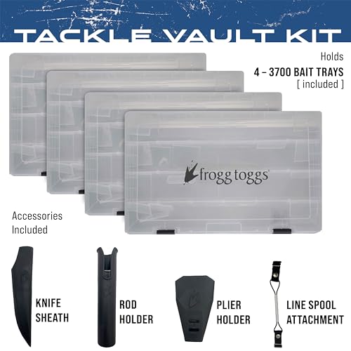 FROGG TOGGS EVA Tackle Vault, Lightweight, Customizable Fishing Tackle Bag - color: Black, style: 3700 Kit