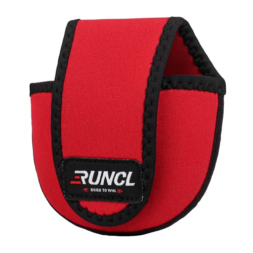 RUNCL Baitcasting Reel Bag – Protective Storage Pouch for Baitcasting Reels & Spinning Reels, Lightweight & Durable, Ideal for Freshwater & Saltwater Fishing Trips (Red & Black) - color: B-Red & Black