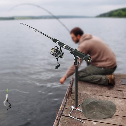 Fishing Rod Holders for Bank Fishing, 360 Degree Adjustable Fishing Rod Holders for Ground , Multifunctional Aluminum Beach Fishing Rod Holder Fishing Gifts for Men