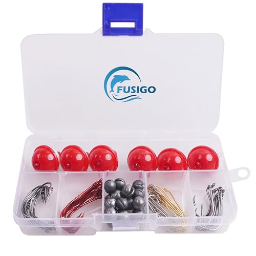 Fishing Bobbers Tackle Kit, 80pcs Beginners Equipments Included Fishing Bobbers Hooks Sinkers Weights Basic Starter Kit for Trout Bass Catfish Panfish