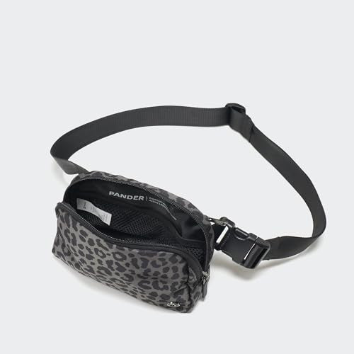 Pander Two Way Zipper Fanny Pack Nylon Everywhere Belt Bag for Women, Water Repellent Waist Packs, Crossbody Bags with Adjustable Strap (Grey Leopard) - color: Grey Leopard
