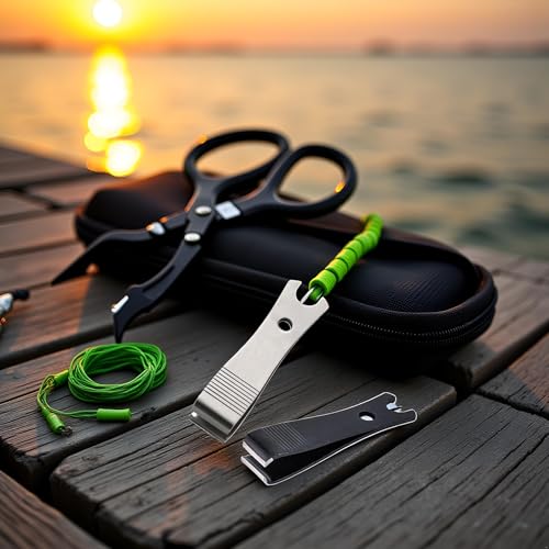 2 Pcs Fishing Line Cutter Nipper with Hook Eye Cleaner Pin Stainless Steel Scissors Cutting Tool Fishing Tool Fishing Line Cutter Nipper with Hook Eye Cleaner Pin Multi Functional Accessories