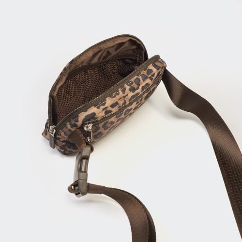Pander Two Way Zipper Fanny Pack Nylon Everywhere Belt Bag for Women, Water Repellent Waist Packs, Crossbody Bags with Adjustable Strap (Leopard Multi) - color: Leopard Multi