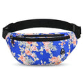 Fanny Pack for Women Men,Crossbody Fanny Pack Water Resistant Sports Waist Bag Pack, Belt Bag for Travel Hiking Running - color: 1pack-blueflower
