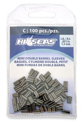 Hi-Seas Mini Double Barrel Copper Crimp Sleeves, 1.3 Millimeter Inside Diameter, 100-Pieces , Black - style: 1.3. mm ID/100 pc