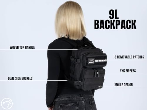 WOLFpak 9L Mini Tactical Backpack for Men & Women | Compact, Small Everyday Carry Bag for Gym, School, Travel | Durable, Water-Resistant Daypack with Molle System and Patch Panel (Nightshade Edition) - color: Nightshade Edition