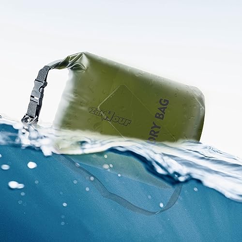 Waterproof Dry Bag - Roll Top Transparent Storage Bag,2L/5L/10L/20L,Suitable for Traveling, Swimming, Kayaking, Camping, Fishing, Rainy Day Trips - color: Pitch Green, size: 20L