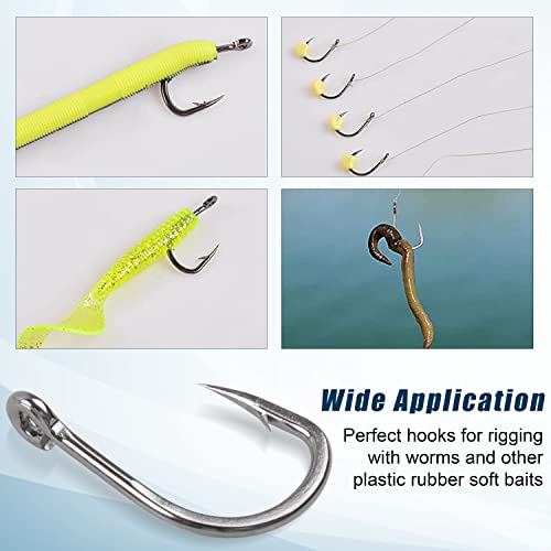 Saltwater Live Bait Fishing Hooks- 35pcs Inline Circle Hooks Catfish Bait Fish Hooks 2X Strong Stainless Steel Hooks for Big Game Fishing 1/0-12/0 - size: 11/0-35pcs