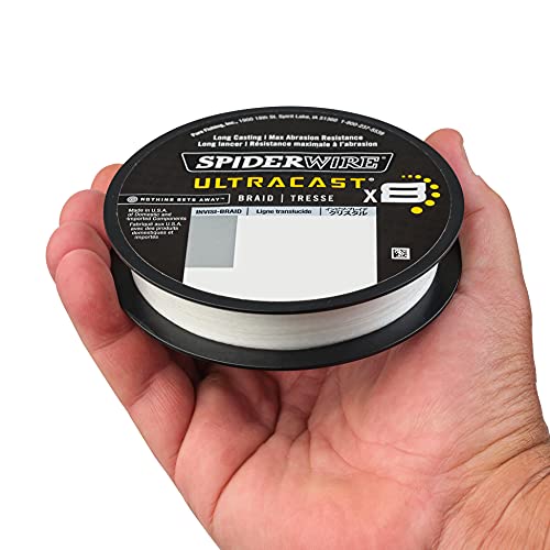 SpiderWire Ultracast Braid Vanish Fluorocarbon Dual Spool, 20lb Translucent Braid with 40lb Clear Fluoro Leader
