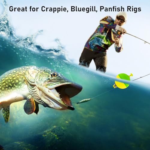 Dr.Fish 10 Pack Weighted Fishing Bobbers Snap-on Spring Floats EVA Foam Push Button Clip on Floats Fly Fishing Trout Bass Crappie Catfish - color: Red/White, size: Diam 1''(1/8oz)