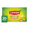 Lipton Peach Green Tea Bags, Flavored, Unsweetened Teabags for Hot Tea or Peach Iced Tea with Caffeine and Flavonoids, 20 Total Tea Bags - size: 20 Tea Bags