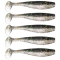 MAFIMOEA 50 Pcs Soft Fishing Lures Plastic Paddle Tail Swim Baits Kit for Bass Trout Walleye Crappie 5 Mixed Colors Fishing Soft Plastic Lure Kit 5.5CM - color: Black