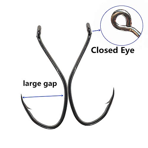 Catfishing Hooks Big River Bait Hook 25/50/100pcs, Fishing Hooks for Saltwater Freshwater,Catfish Striper Flathead Carp Bass 1# 1/0 2/0 3/0 4/0 6/0 8/0 10/0 - size: 50PCS 1#