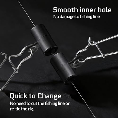 FishTrip Sinker Slides for Fishing Rigs - 25/50/100pcs Duo Lock Snaps for Fishing Line Heavy Duty Weights Sinkers Saltwater Connector Accessories - color: White Duo-Lock Snap, size: S#_100pcs
