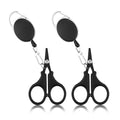 2 PCS Fishing Scissors with Retractable Buckles, Fishing Line Cutter for Braided Line, Cutter Stainless Steel with Teflon Coated Fishing, Fishing Accessories Tools for Saltwater Freshwater