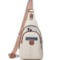 cakang Womens Sling Bag Crossbody Bags for Women Vegan Leather Sling Backpack Daypack Fanny Pack Crossbody Purse Travel - color: 4-white Brown