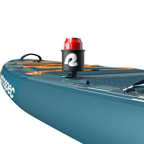 Retrospec June Nano Kids Inflatable Fishing Paddle Board SUP Kayak: 9'6" Hybrid Paddleboard with Rod Holders, Removable Seat - Lightweight Portable Youth Fishing Board - color: River Rock