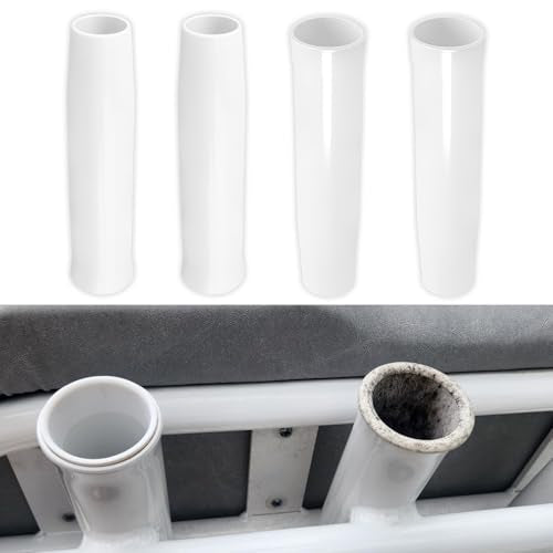 Vinyl Inserts for Fishing Rod Holder, Fits for Boats, Yachts, Ships, 1-5/8 Inches ID, 8.5 Inches Length, Strong & Durable, Water and Rust Resistant, Flared White - style: 4 Pcs