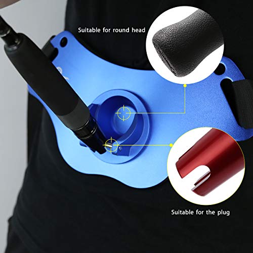 SANLIKE Fishing Belt Fight Belt Adjustable Aluminum Waist Fighting Belt Rod Holder Stand-up Fishing Belt - color: Blue