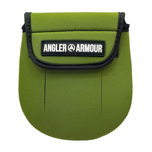 Angler Armour Spinning Reel Cover, Fishing Reel Cover, Neoprene Spinning Reel Case, Spinning Reel Sleeve, Spinning Reel Protective Pouch, Fits 1000, 2000, 3000, 3500 Series Reels (Green) - color: Olive Green