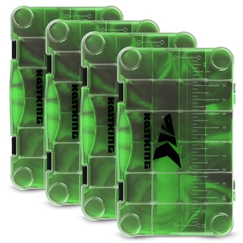 KastKing Tackle Boxes, Plastic Box, Plastic Storage Organizer Box with Removable Dividers - Fishing Tackle Storage - Box Organizer - 2 Packs /4 Packs Tackle Trays - Parts Box - color: Green Camouflage, size: 3700(4Pack)
