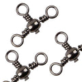 AGOOL 3 Way Swivels Fishing Tackle, 50/100pcs Crossline Barrel Swivel 3 Way Rigs T-Shape Three Way Swivels Fishing Tackle Connector for Catfish Rig Surf Fishing Rig - size: 4#_66lb