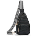 Anti Theft Crossbody Bags for Women RFID Leather Sling Purses,Crossbody Bags Travel Leather Fanny Pack for Women - color: Black